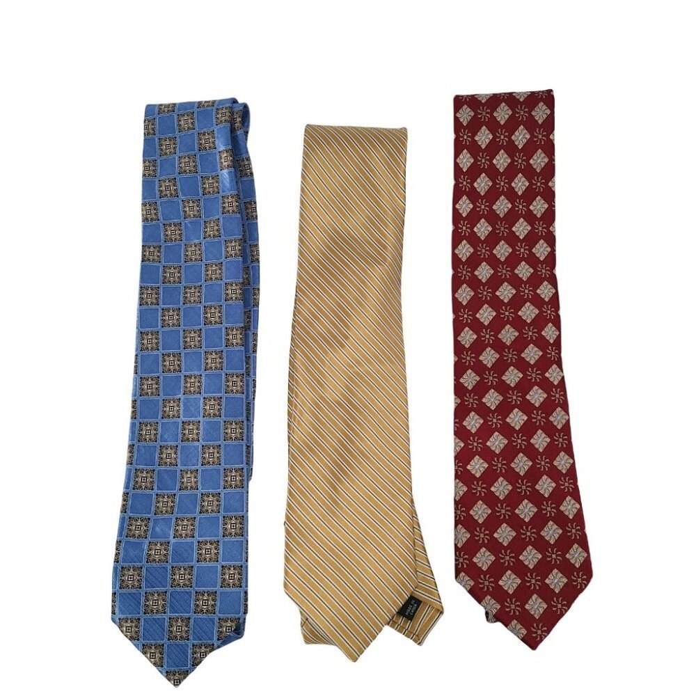 Jos.A.Bank 3 Piece Skinny Classic Tie Striped/Floral Multicolor Men's